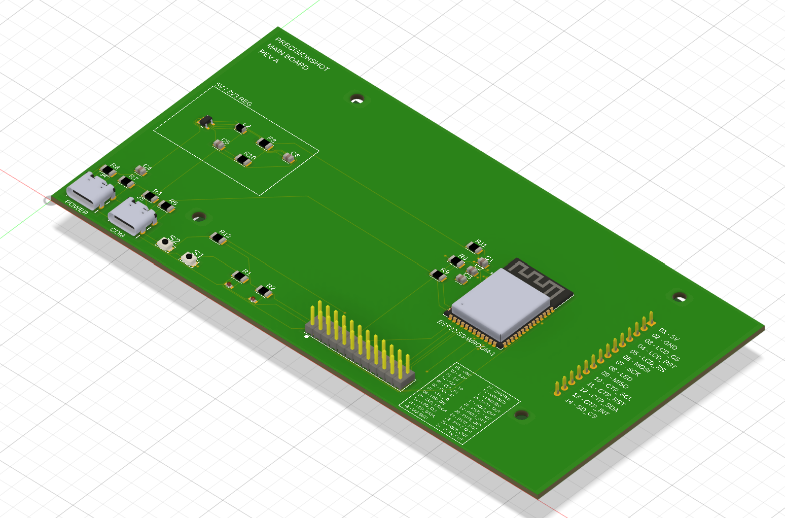 3D render of a microcontroller mainboard